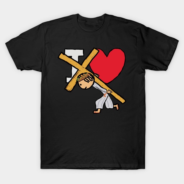 I Love Jesus T-Shirt by Mark Ewbie